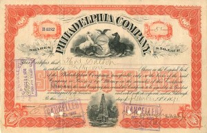 Philadelphia Co. signed by George Westinghouse, Jr. - Stock Certificate